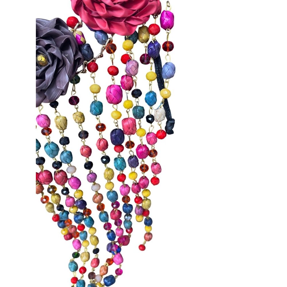 Handcrafted Multicolor Beaded Statement Necklace … - image 8